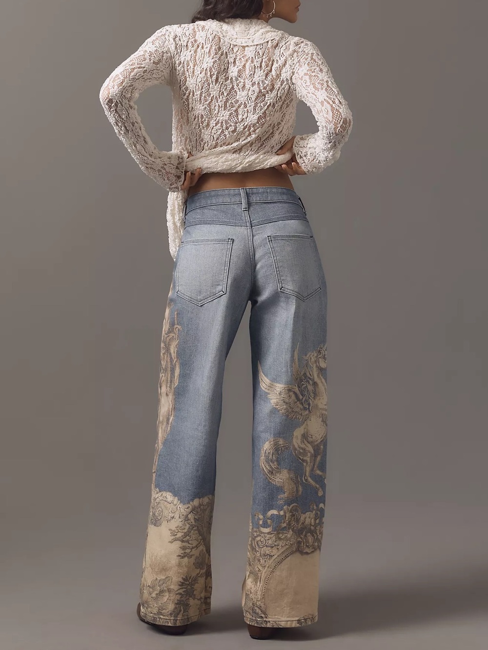 Anthropologie Greco-Roman print jeans - Picture 2 of 8